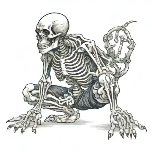 A Skeleton Squatting