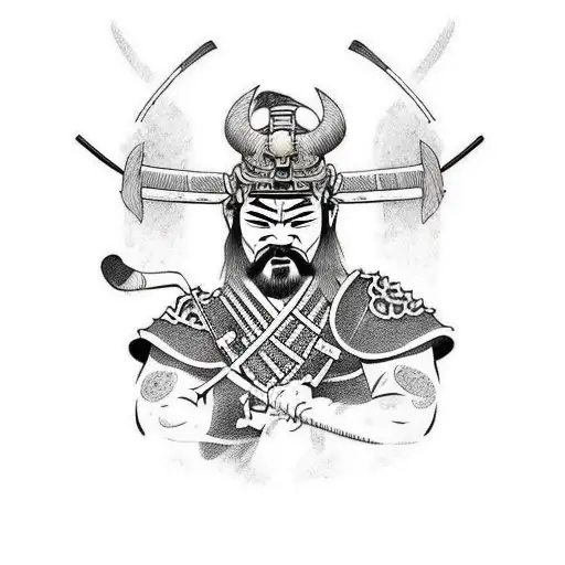 Samurai Fightning A Viking