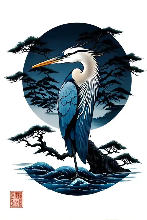 Blue Heron Pine Tree