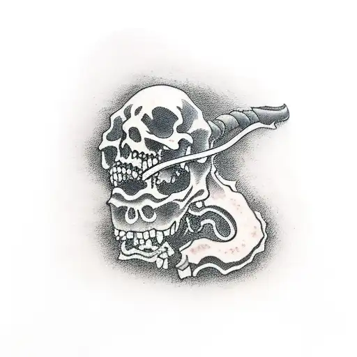 Grim Reaper Sitting On Stone Thinking