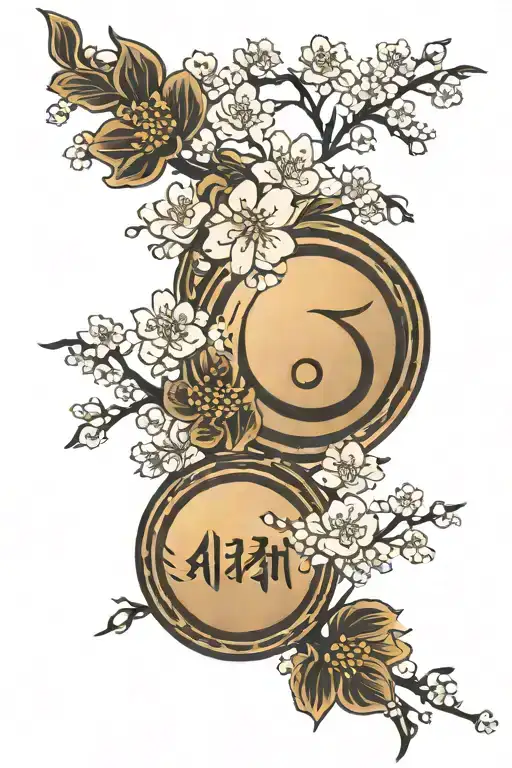 Design A Tattoo With The Word Kaizen Enso Circle And Cherry Blossom