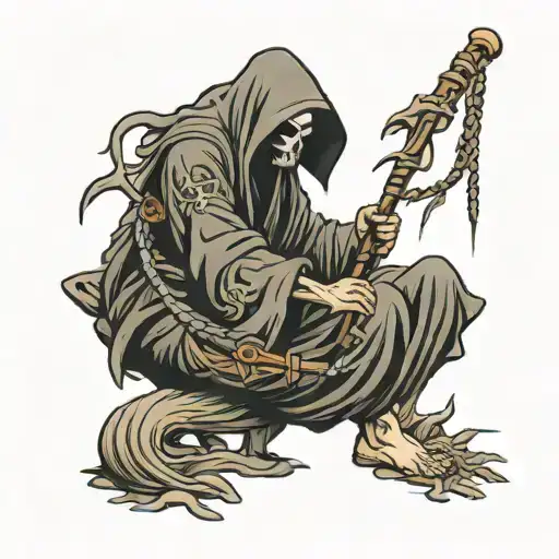 Squatting Grim Reaper