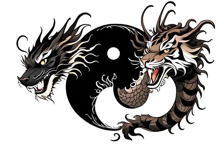 Dragon And Tiger Ying And Yang