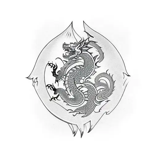 Traditional Thai Tattoo From The Right Pec To The Right Bicep With A Dragon