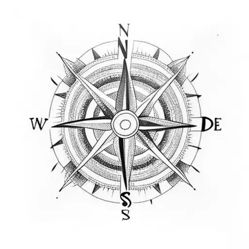 Compass With Daisy And Daffodil