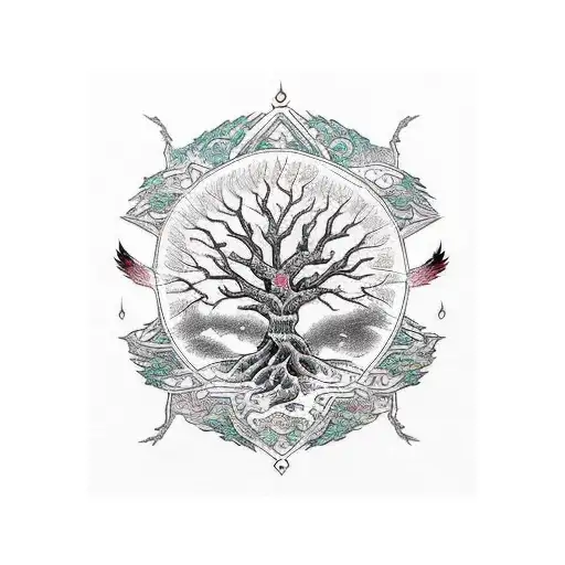 Phoenix With Tree Of Life Design