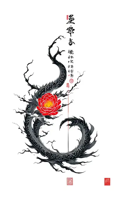 A Medium Complexity Tattoo That Simbolizes Finding Balance In Chaos