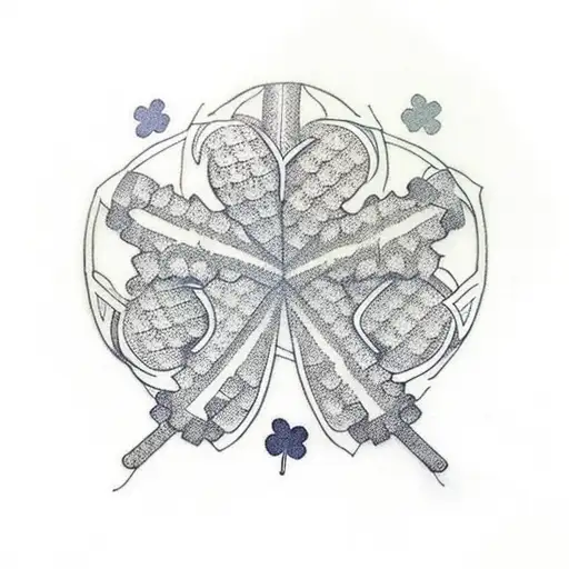 5 Leaf Clover With Pentagramm