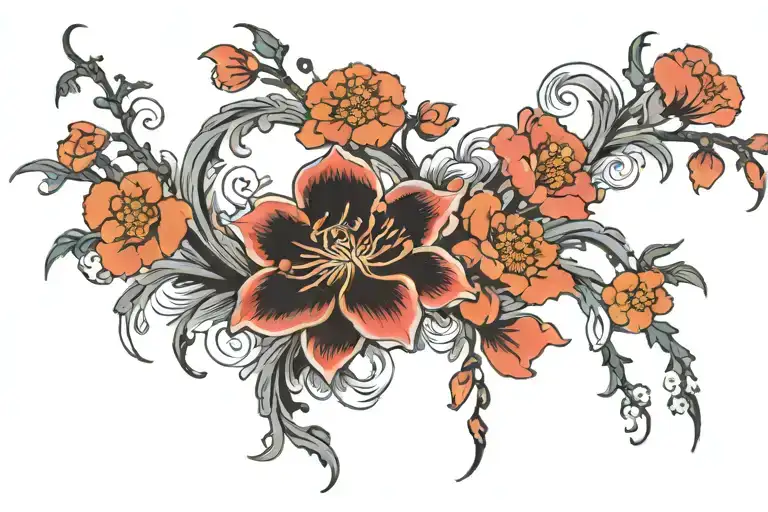 Black Flowers Wrapped