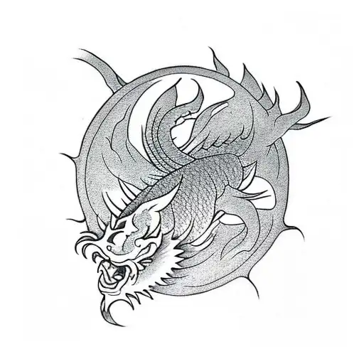 Carp Jumping Over Gates So It Can Turn Into A Dragon