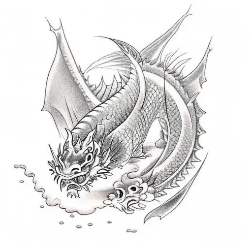 Carp Jumping Over The Gates To Turn Into A Dragon