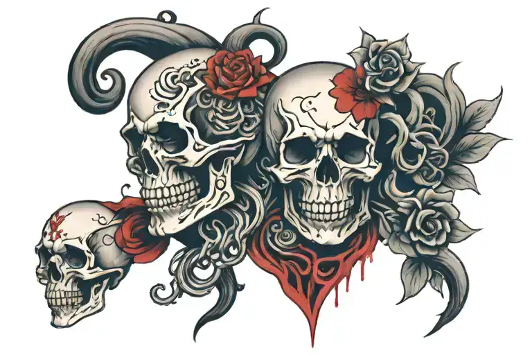Skull And Heart Sleeve
