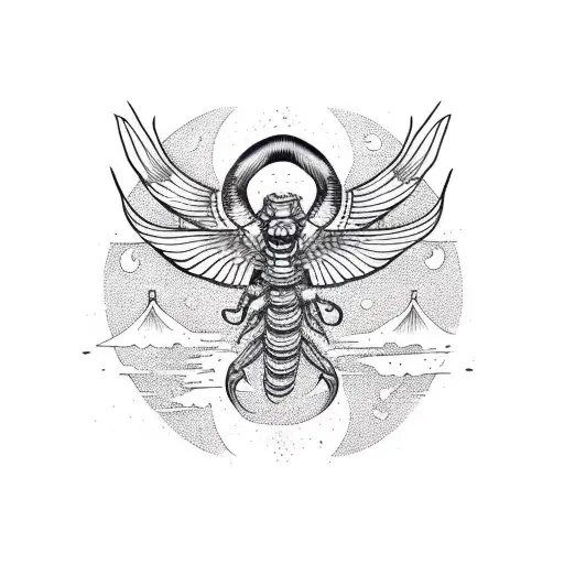 Scorpio Glyph With Mockingbird