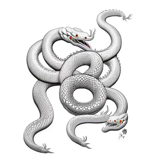 Lonf Fat Snake Without Skin With Big Teeth