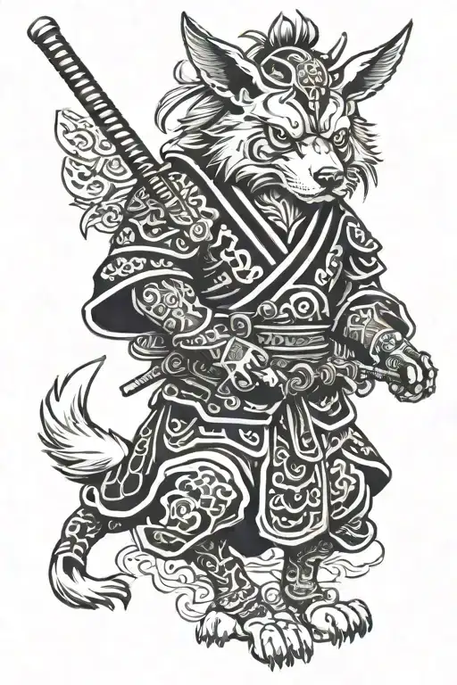 Anime Dog Samurai Warrior