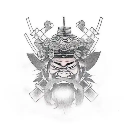 Samurai Looking The Sky