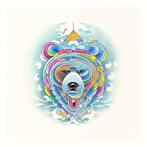 Musical Notes Forming The Shape Of A Bear