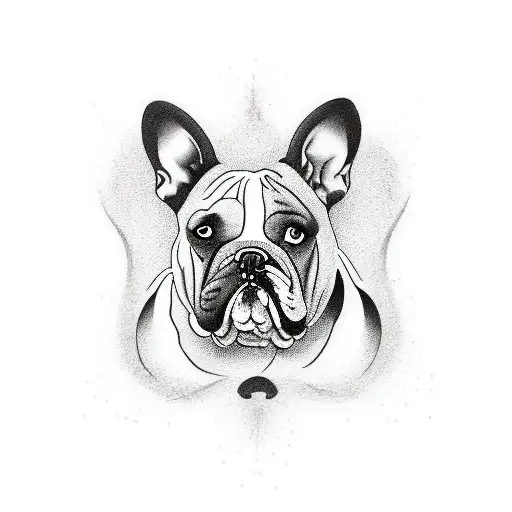 French Bull Dog White And Black