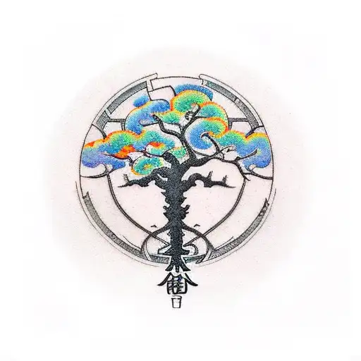 Unalome Symbol With Tree Of Life