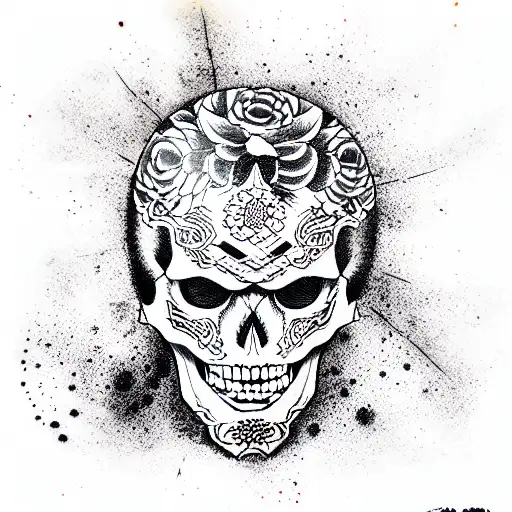 Yakuza Skull With Blood