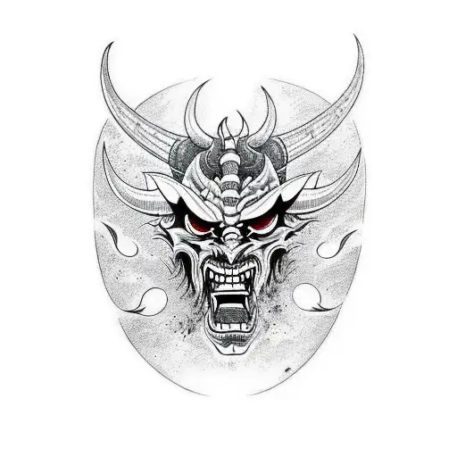 Casua Devil Face Burning On Fire