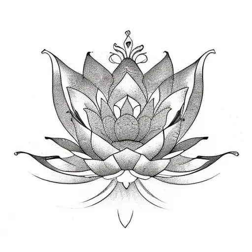 Lotus Flower Black And White With A Bit Of Color