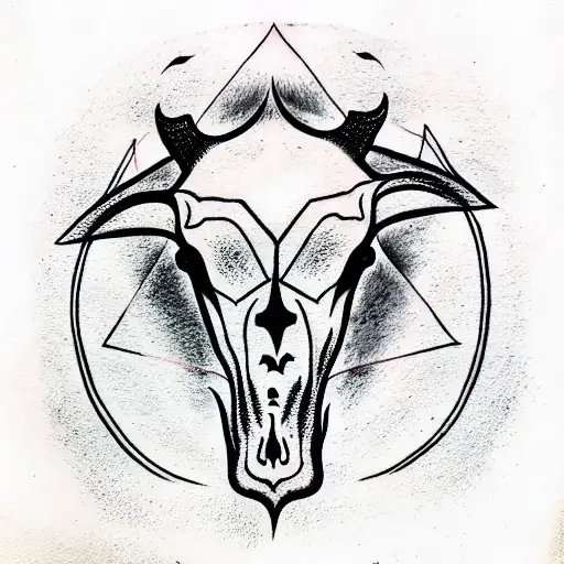 Goat Skull With Pentagram