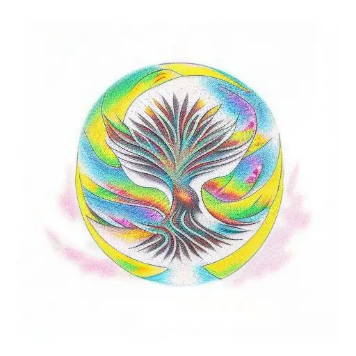 Phoenix With A Tree Of Life All In Color