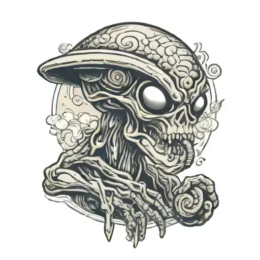 Alien Smoking A Pipe