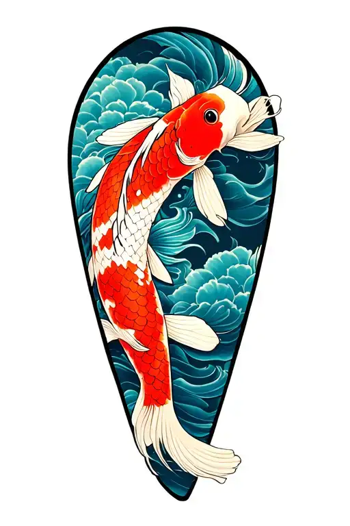 Japanese Oriental Koi Leg Sleeve