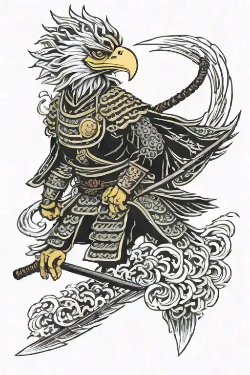 Japan Eagle Samurai Warrior
