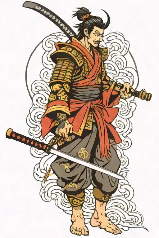 Samurai Warrior Holding Sword