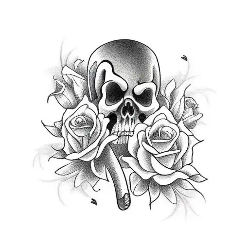 Grim Reaper Sickle With Roses