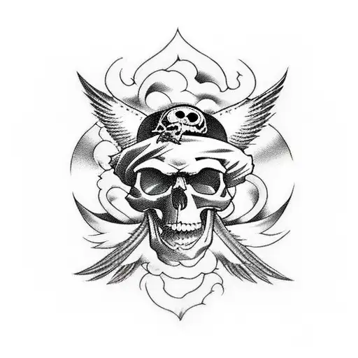 Something With Time And A Wing That Stands For Freedom And A Skull Like A Pirate Flag