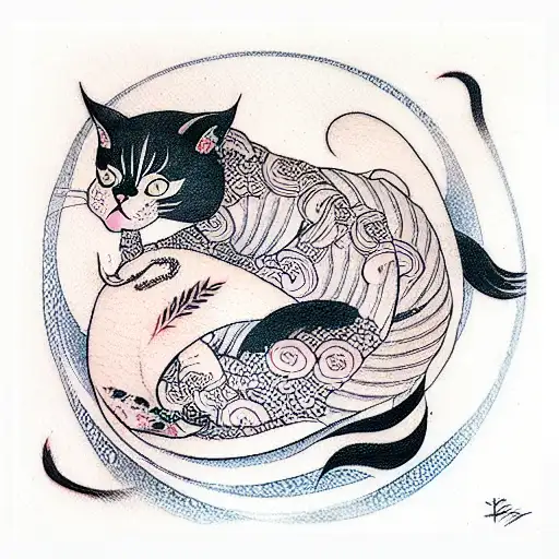 Crying Girl With A Cat