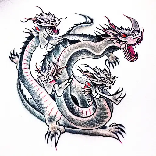 Dad Dragon With 2 Baby Dragons