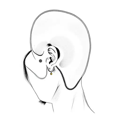 A Human Head On A Black Background