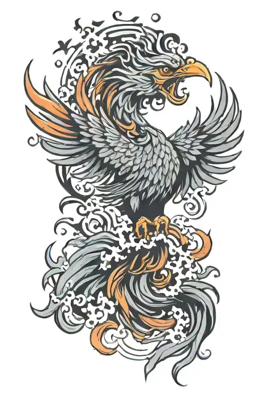 Colour Rising Phoenix Rising From The Ashes Symbolizing Rebirth