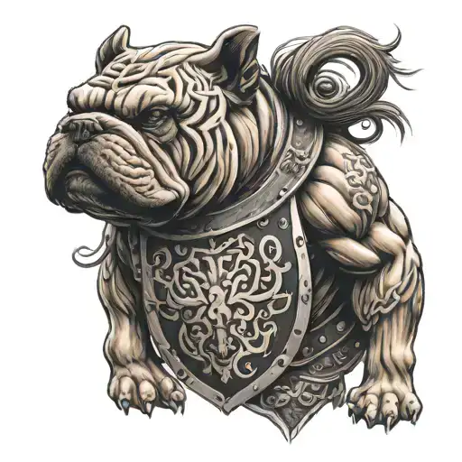Hungarian Ancestry Viking Pagan Bulldog Steel Armor Wooden Shield