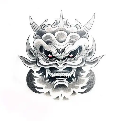 Oni Mask Karasu Black And Gray