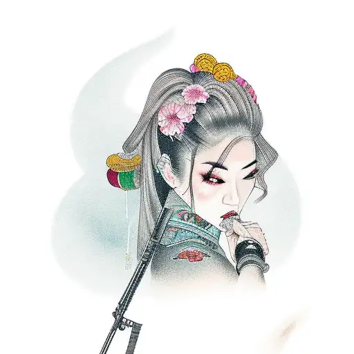 Woman With Gun In A Car