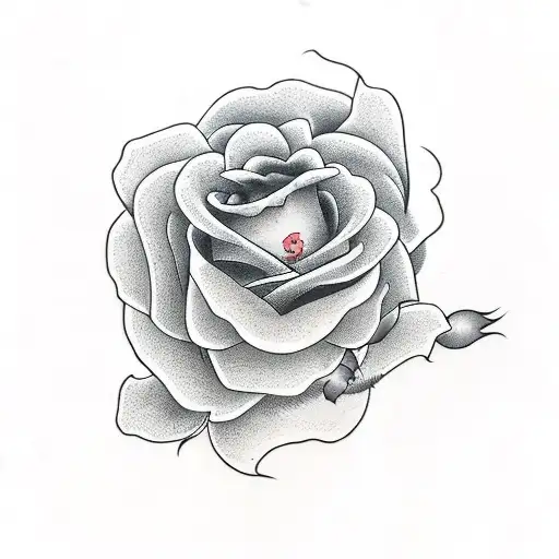 Curved Rose Vine With Empty Space Between Roses