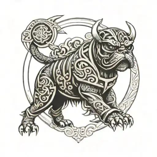 Hungarian Ancestry Viking Pagan Bulldog Steel Armor Wooden Shield