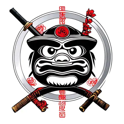 Daruma Doll Samurai Sword