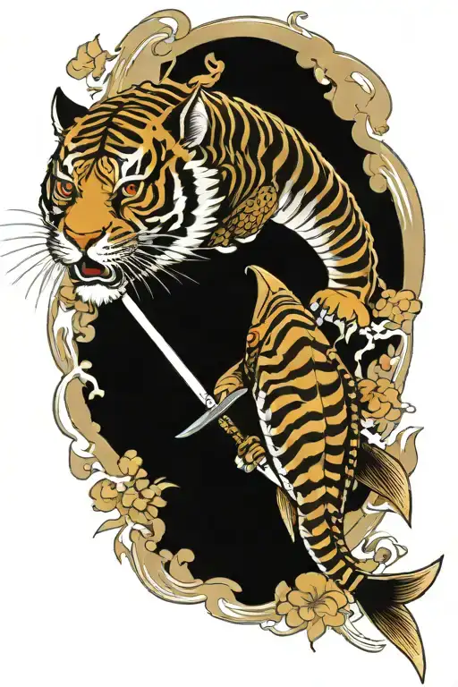 Samurai Knife Fish And Tiger
