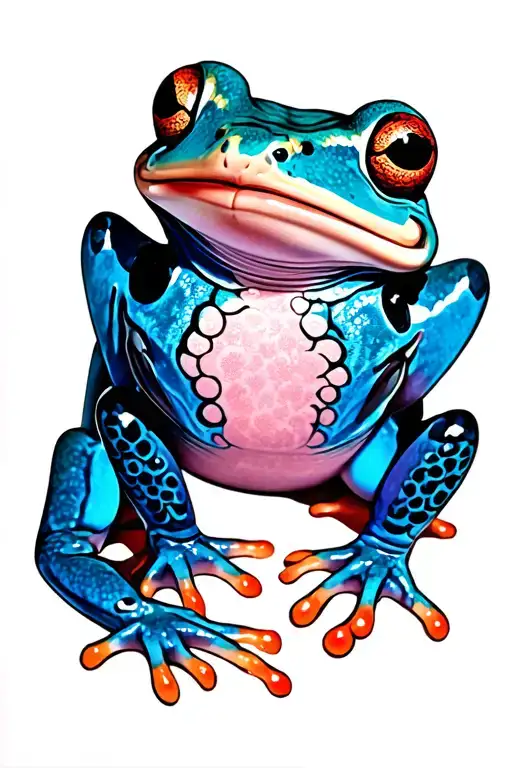 Blue And Pink Frog