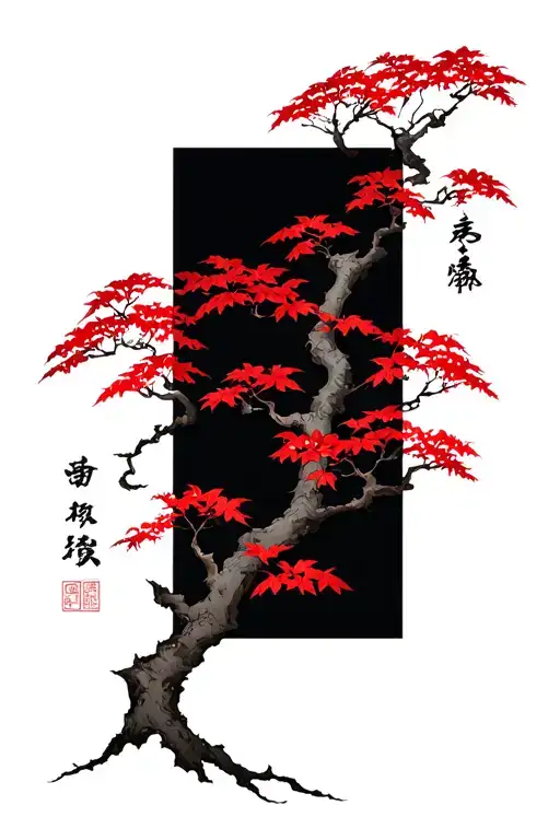 Red Japanese Marple Tree Leafy