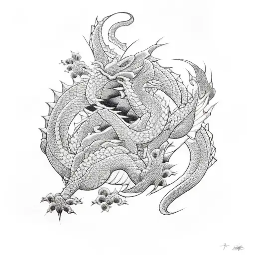 Black Roses With Cute Dragons