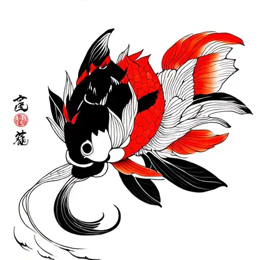 Lotus And Red Koi Irezumi