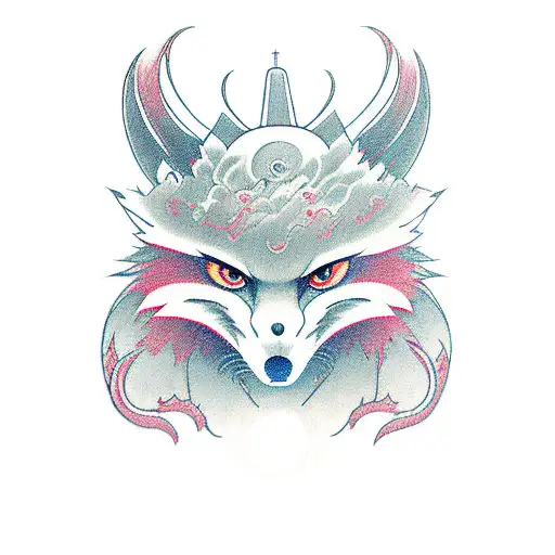 Kitsune With Hacker Symbol On The Forehead